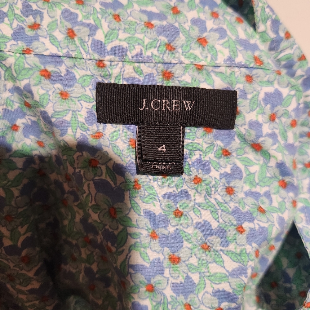 J. Crew Flowerpatch Popover Button Front Long Sle… - image 7